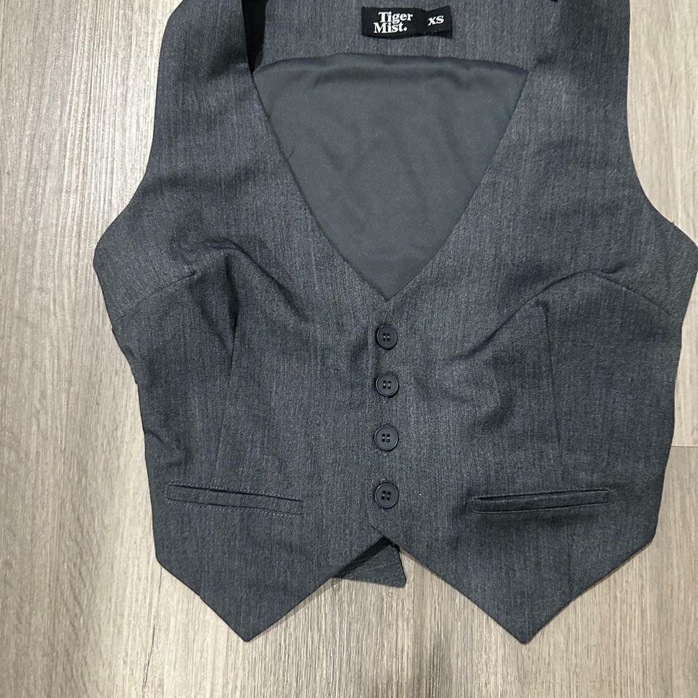Tiger Mist Charcoal Buttoned Vest
